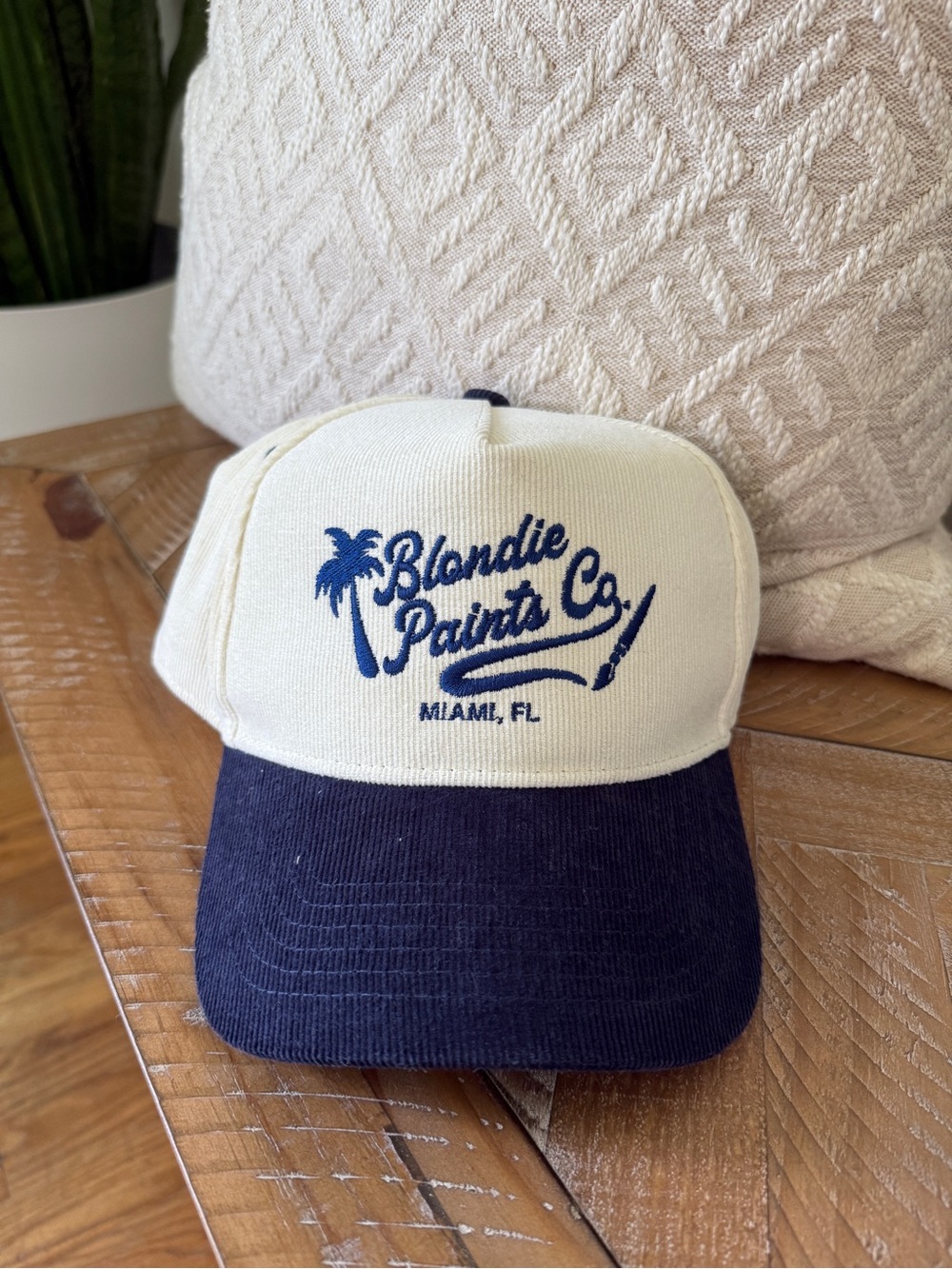 Two-Tone Trucker Hat - Cream & Navy